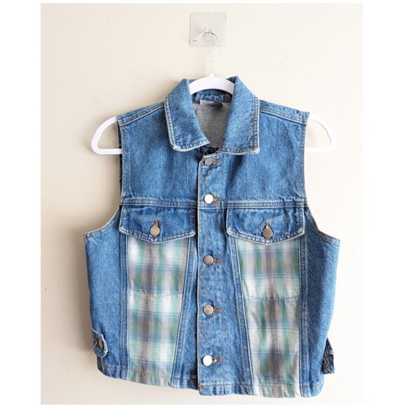 Vintage Other - Vintage Denim plaid vest